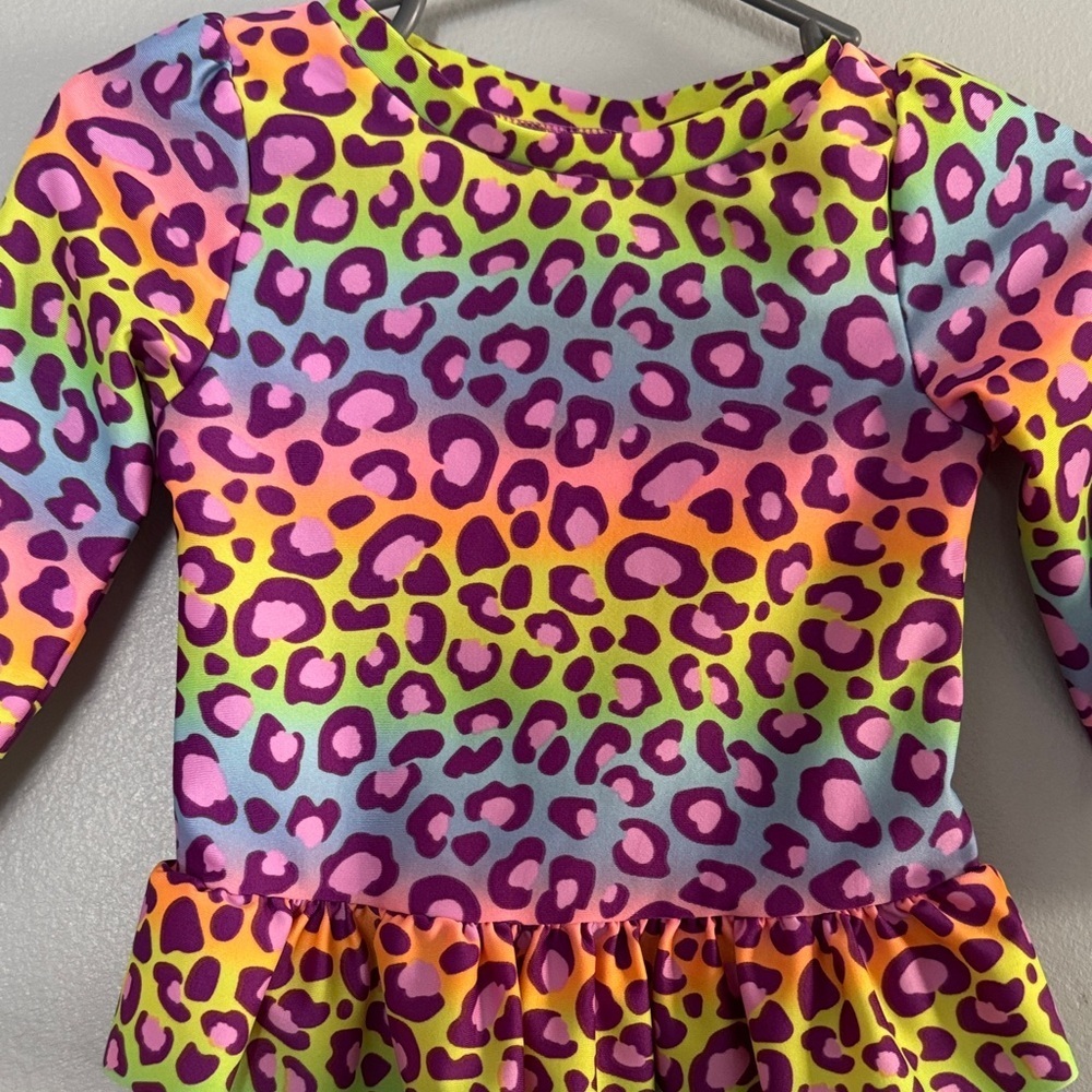 Colorful Leopard Print Long Sleeve Rashguard - Picture 2 of 4